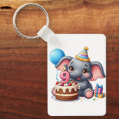 Porte-clés Éléphant Mignon 9e Anniversaire (Recto)