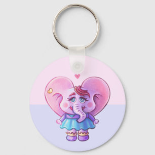 Porte-clés Éléphant Mignon Amoureux