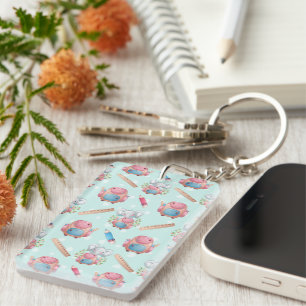 Porte-clés Éléphant motif de rentrée scolaire