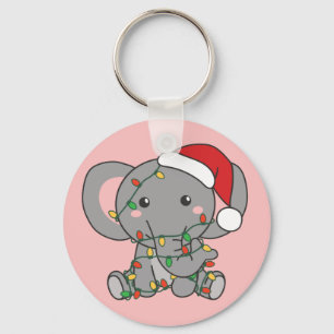Porte-clés Eléphant Noël Animaux d'hiver Eléphants Keycha