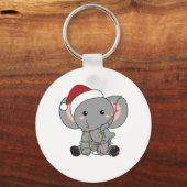Porte-clés Eléphant Noël Neige Hiver Animaux Eléphants (Recto)