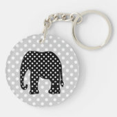 Porte-clés Éléphant noir et blanc de pois (Dos)