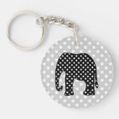 Porte-clés Éléphant noir et blanc de pois (Devant)