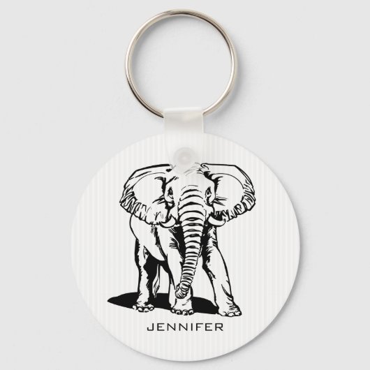 Porte-clés Eléphant noir monogramme (Recto)
