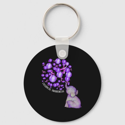 Porte-clés Eléphant Poussant Des Lons Violets Surdose (Recto)