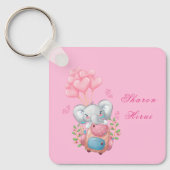 Porte-clés Eléphant rose mignon (Recto)