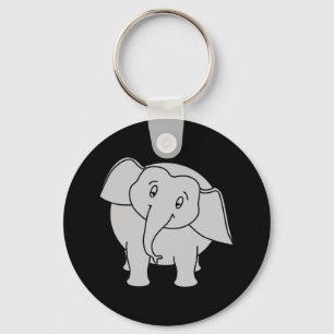 Porte-clés Éléphant somnolent gris. Bande dessinée