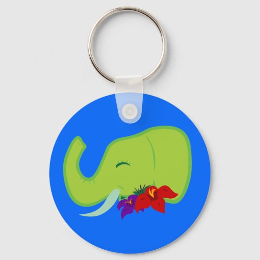Porte-clés Eléphant vert (Recto)