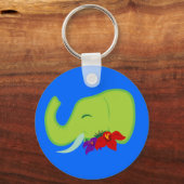 Porte-clés Eléphant vert (Recto)