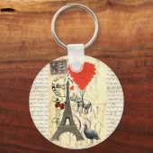 Porte-clés éléphant vintage et ballons rouges (Recto)