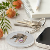 Porte-clés Elephant With Pink Orchid (Devant droit)