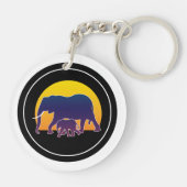 Porte-clés Eléphants couchés de soleil (Dos)