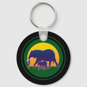 Porte-clés Eléphants couchés de soleil