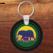Porte-clés Eléphants couchés de soleil (Recto)