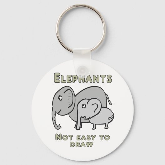 Porte-clés Éléphants drôles (Recto)