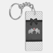 Porte-clés Éléphants Mignons Adorables,Points noirs et blancs (Devant gauche)