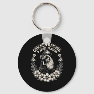 Porte-clés Élevage De Poulet Et Louange De Jésus