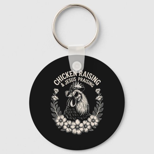 Porte-clés Élevage De Poulet Et Louange De Jésus (Recto)