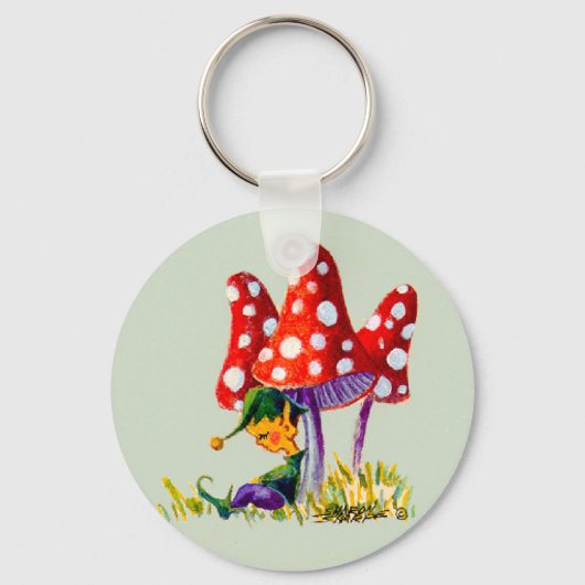 Porte-clés ELF & MUSHROOMS par SHARON SHARPE (Recto)