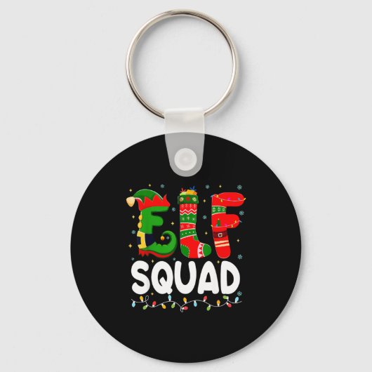 Porte-clés Elf Squad Family Christmas Matching Pajamas Xmas T (Recto)