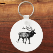 Porte-clés Elk - Wapiti (art linéaire) (Recto)