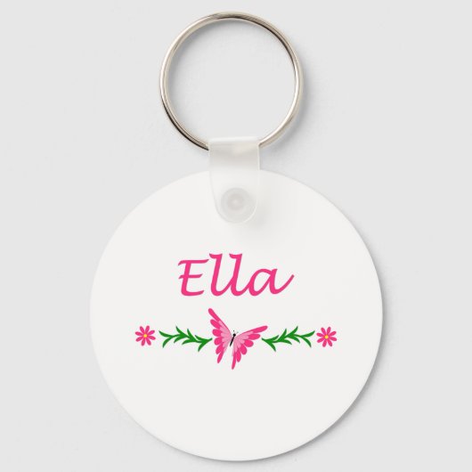 Porte-clés Ella (Papillon rose) (Recto)