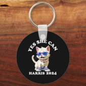 Porte-clés Elle Can Kamala Harris 2024 Chat Lady (Recto)
