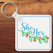 Porte-clés Elle en fleurs (Recto)