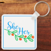 Porte-clés Elle en fleurs (Verso)