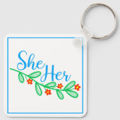 Porte-clés Elle en fleurs (Dos)