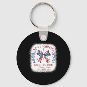Porte-clés Elle est une bonne fille aime sa Mama Coquette 4th