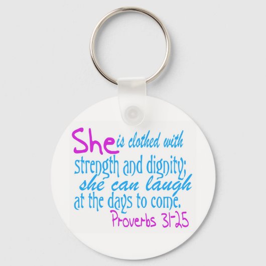 Porte-clés Elle est vêtue de force et de dignité (Recto)