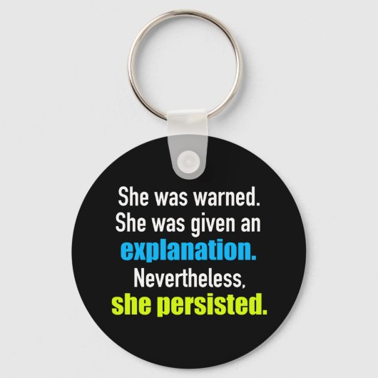 Porte-clés Elle Persista Elizabeth Warren (Recto)