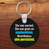 Porte-clés Elle Persista Elizabeth Warren (Recto)