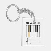 Porte-clés Elle veut la musique de piano de D (Devant gauche)