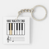Porte-clés Elle veut la musique de piano de D (Dos)