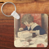 Porte-clés Emballage de cadeaux de Noël, Jessie Willcox Smith (Recto)