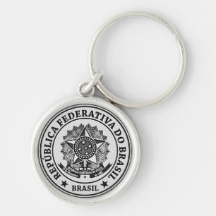 Porte-clés Emblème Brasil Round