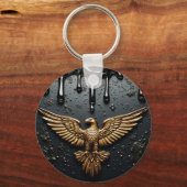 Porte-clés Emblème d'aigle doré aux ailes déployées (Verso)