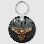 Porte-clés Emblème d'aigle doré aux ailes déployées (Verso)
