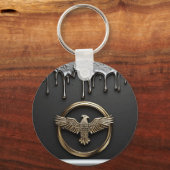 Porte-clés Emblème d'aigle doré aux ailes déployées (Verso)