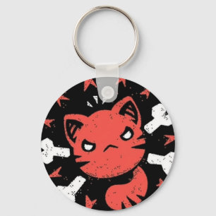 Porte-clés Emblème de chat en colère