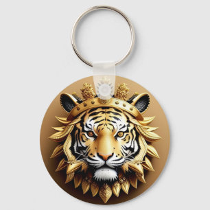 Porte-clés Emblème de crête de tigre doré