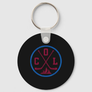 Porte-clés Emblème de hockey vintage Colorado Drôle Col Hocke