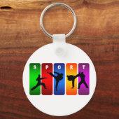 Porte-clés Emblème de karaté multicolore (Recto)