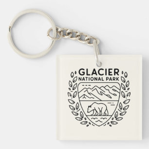Porte-clés Emblème de l'ours du parc national des Glaciers