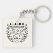 Porte-clés Emblème de l'ours du parc national des Glaciers (Dos)