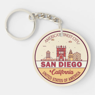 Porte-clés Emblème de San Diego California City Skyline