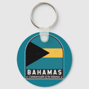 Porte-clés Emblème du drapeau des Bahamas Vintage