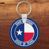 Porte-clés Emblème du Texas Round (Recto)